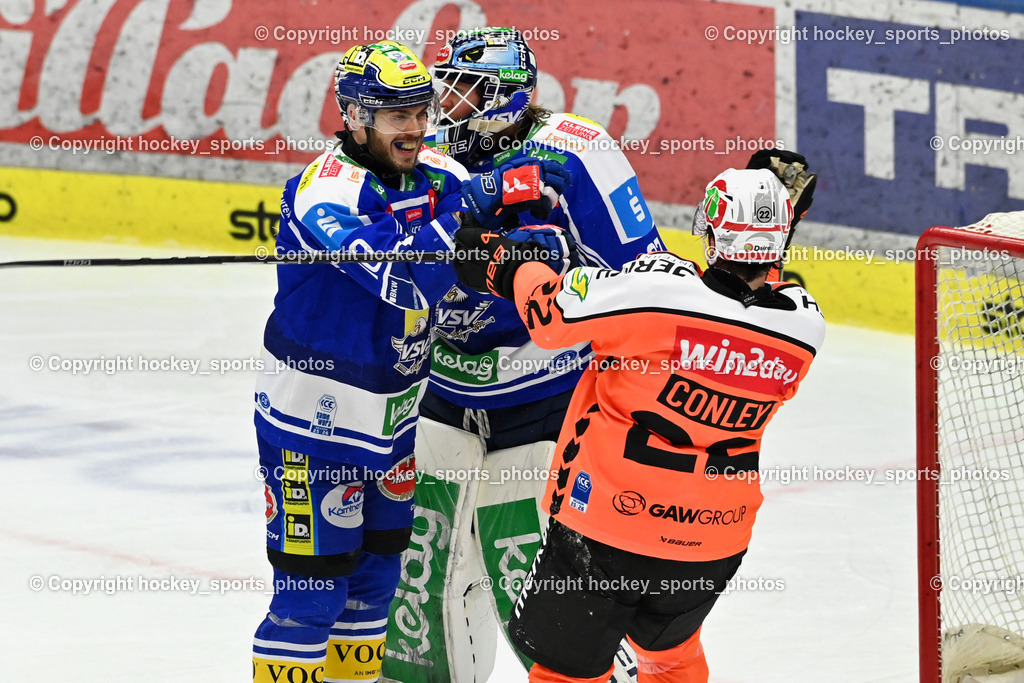 EC IDM WÄRMEPUMPEN VSV vs. MOSER MEDICAL GRAZ99ERS | #37 René Swette EC VSV, #22 Kevin Conley Graz 99ers, #10 Thomas Vallant EC VSV, EC IDM WÄRMEPUMPEN VSV vs. MOSER MEDICAL GRAZ99ERS, EC IDM WÄRMEPUMPEN VSV vs. MOSER MEDICAL GRAZ99ERS am 17.03.2026 in Villach (Stadthalle Villach), Austria, (Photo by Bernd Stefan)