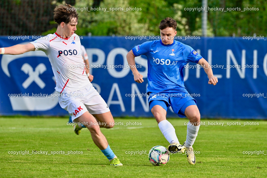SAK Klagenfurt vs. SVG Bleiburg | #4 Raphael Huber SVG Bleiburg, #4 Timo Günther Drussnitzer SAK, SAK Klagenfurt vs. SVG Bleiburg, SAK Klagenfurt vs. SVG Bleiburg am 11.05.2024 in Klagenfurt (Sportpark Welzenegg), Austria, (Photo by Bernd Stefan)