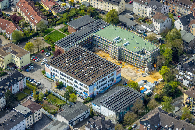 Witten230402756 | Luftbild, Albert-Martmöller-Gymnasium AMG, Baustelle mit Erweiterungsbau, Witten, Ruhrgebiet, Nordrhein-Westfalen, Deutschland