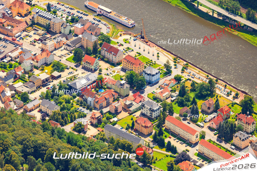 Die Luftaufnahme der Stadt Bad Schandau wurde vom UL-Flugzeug heraus erstellt ( keine Drohne )- hohe Auflösung für beste Qualität