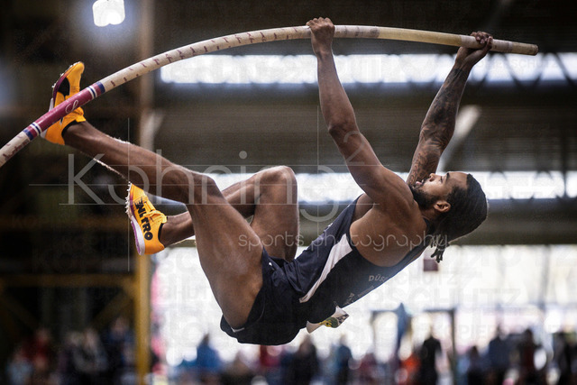Deutsche Leichtathletik-Hallenmeisterschaften; Dortmund, 28.02.2026 | Bo Kanda Lita Baehre (Düsseldorf Athletics, 338); Deutsche Leichtathletik-Hallenmeisterschaften am 28.02.2026 in der Helmut-Körnig-Halle in Dortmund. 