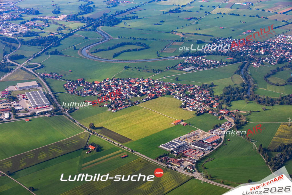 Die Luftbildaufnahme Altdorf - Biessenhofen wurde 2020 mittels Flugzeug (keine Drohne) erstellt. Perfekte Schärfe und Druck- Ergebnisse- Garantiert!