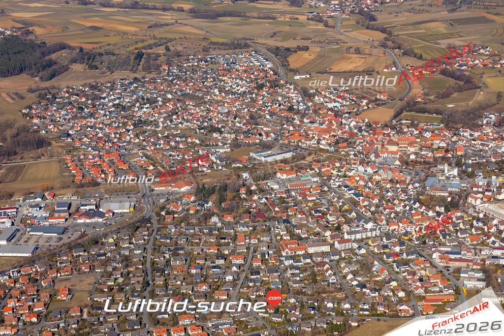 Das Luftbild der Stadt Neuenkirchen am Brand wurde 2019 vom Flugzeug heraus erstellt (keine Drohne) Aufnahmehöhe ca.400 Meter- hohe Auflösung- beste Druck-Qualität garantiert!