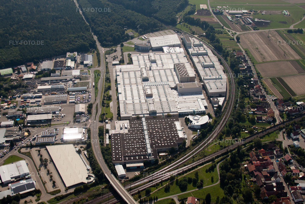 Luftbild: SEW-eurodrive GmbH im Ortsteil Graben in Graben-Neudorf im Bundesland Baden-Württemberg in Deutschland. Foto: IMG_33327.jpg vom 05.09.2010 durch Werner Riehm/FLY-FOTO.de