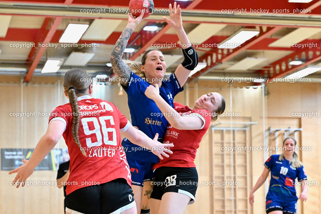 SC Ferlach vs. WAT Atzgersdorf | #96 LAUTER Anna-Maria WAT Atzgersdorf, #6 KAVALAR Anna-Maria SC Ferlach Damen, #28 Etzenberger Julia Emma WAT Atzgersdorf, SC Ferlach vs. WAT Atzgersdorf, SC Ferlach vs. WAT Atzgersdorf am 12.05.2024 in Ferlach (Ballspielhalle Ferlach), Austria, (Photo by Bernd Stefan)