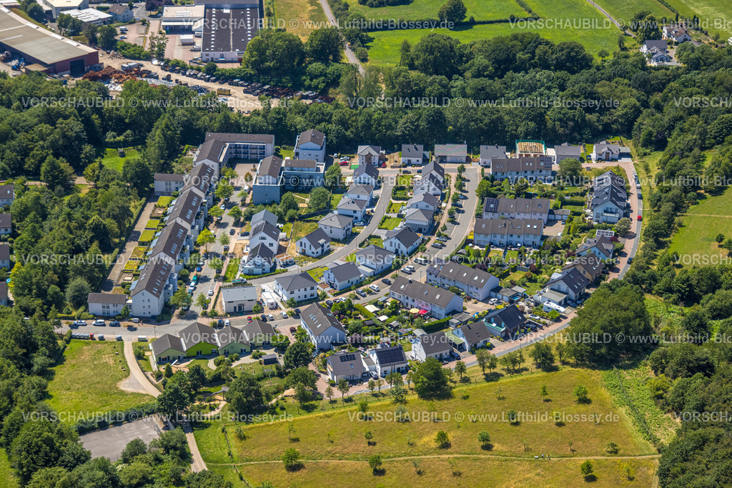 Schwelm230709136 | Luftbild, Halbrunde Wohnsiedlung Am Brunnenhof, Lindenberg, Schwelm, Ruhrgebiet, Nordrhein-Westfalen, Deutschland
