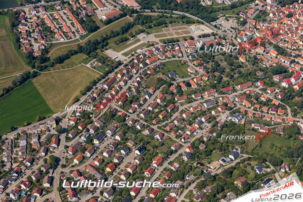 aktuelles Luftbild von  Feuchtwangen - Luftaufnahme wurde 2019 von https://frankenair.de mittels Flugzeug (keine Drohne) erstellt.