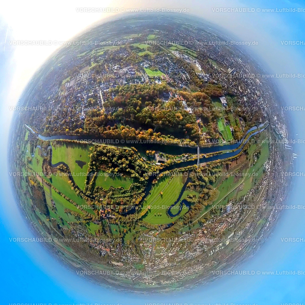 Hamm20221020_05_Kurpark Datteln-Hamm-Kanal-2 | Luftbild, Kurpark, Hamm-Ost, Fluss Lippe, Datteln-Hamm-Kanal, Fisheye Aufnahme, Fischaugen Aufnahme, 360 Grad Aufnahme, Hamm, Ruhrgebiet, Nordrhein-Westfalen, Deutschland