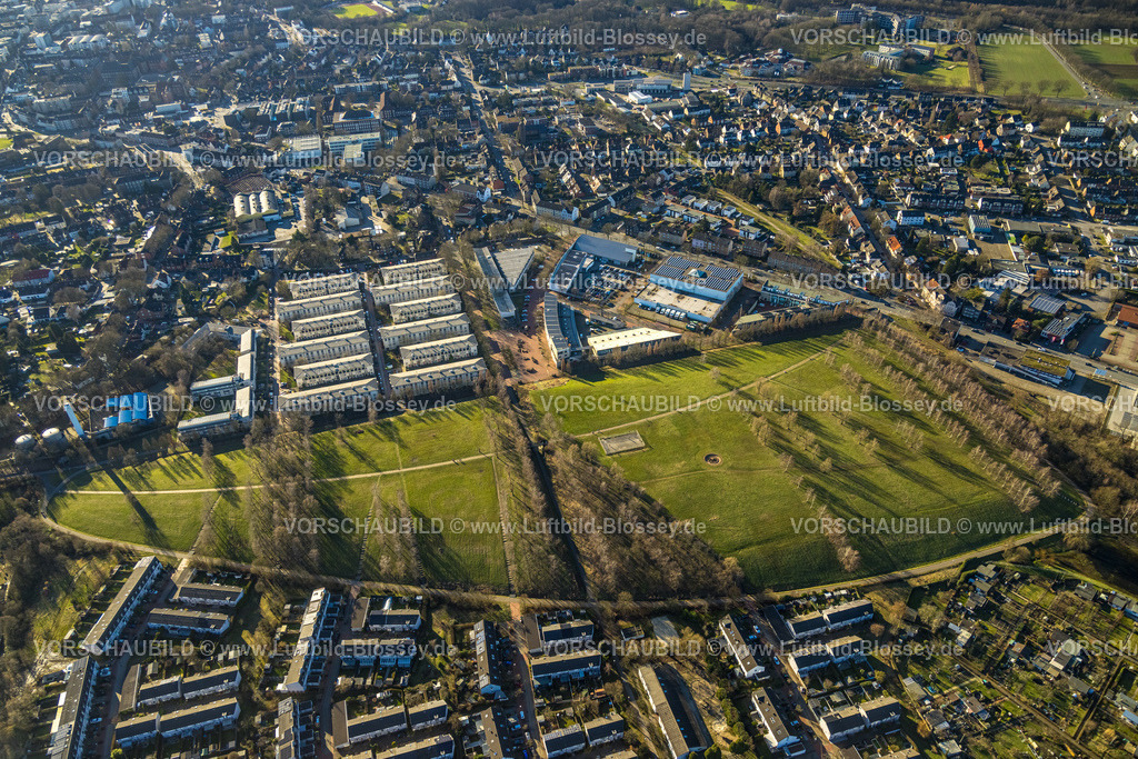 Bottrop240107427 | Luftbild, Wohnhgebiet und Prosperpark, Nord-Ost, Bottrop, Ruhrgebiet, Nordrhein-Westfalen, Deutschland
