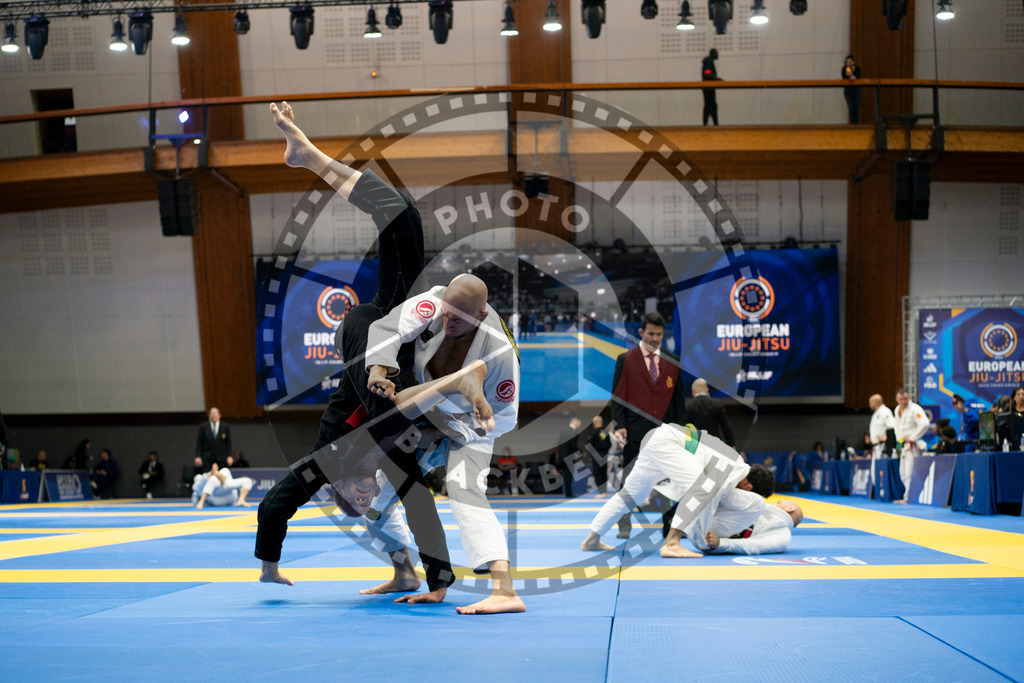 20240124PBB04314 | Fighters compete during the second day of the IBJJF European Championship in Paris, France, on January 24, 2024.