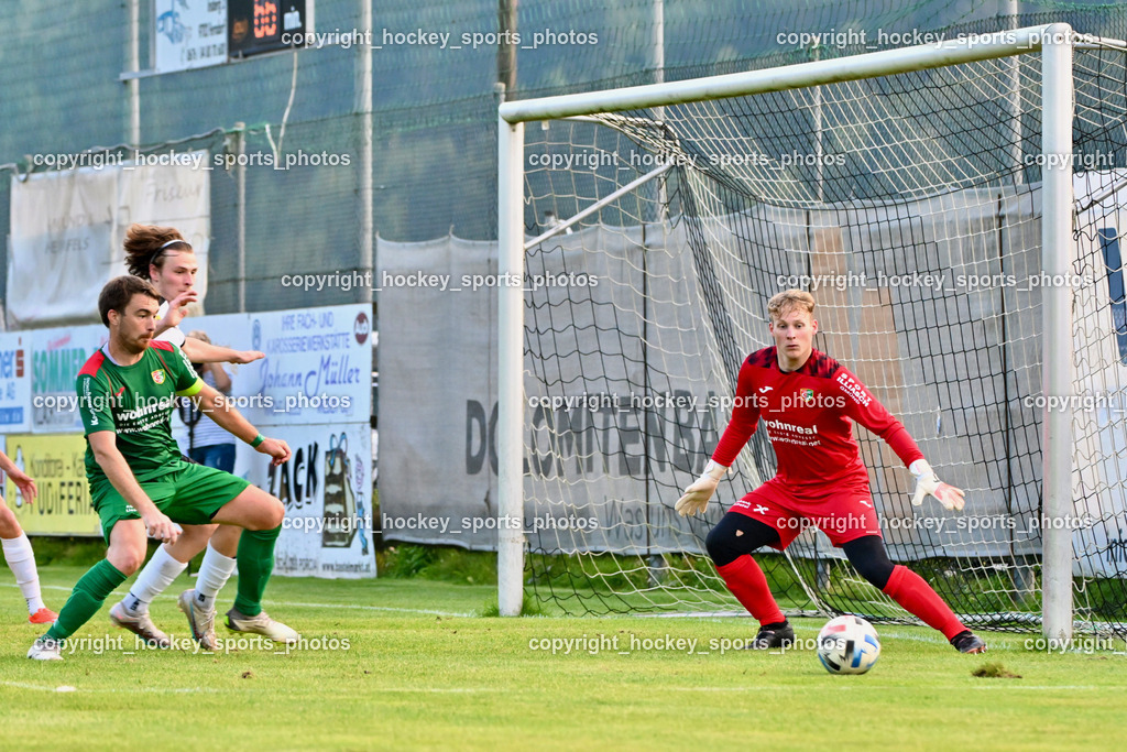FC Gmünd vs. SV Spittal 1921 | #5 Christian Preiml FC Gmünd, #18 Kristijan Jelic SV Spittal, #21 Hannes Sagmeister FC Gmünd, FC Gmünd vs. SV Spittal 1921, FC Gmünd vs. SV Spittal 1921 am 27.08.2024 in Gmünd (Sportplatz Karnerau), Austria, (Photo by Bernd Stefan)