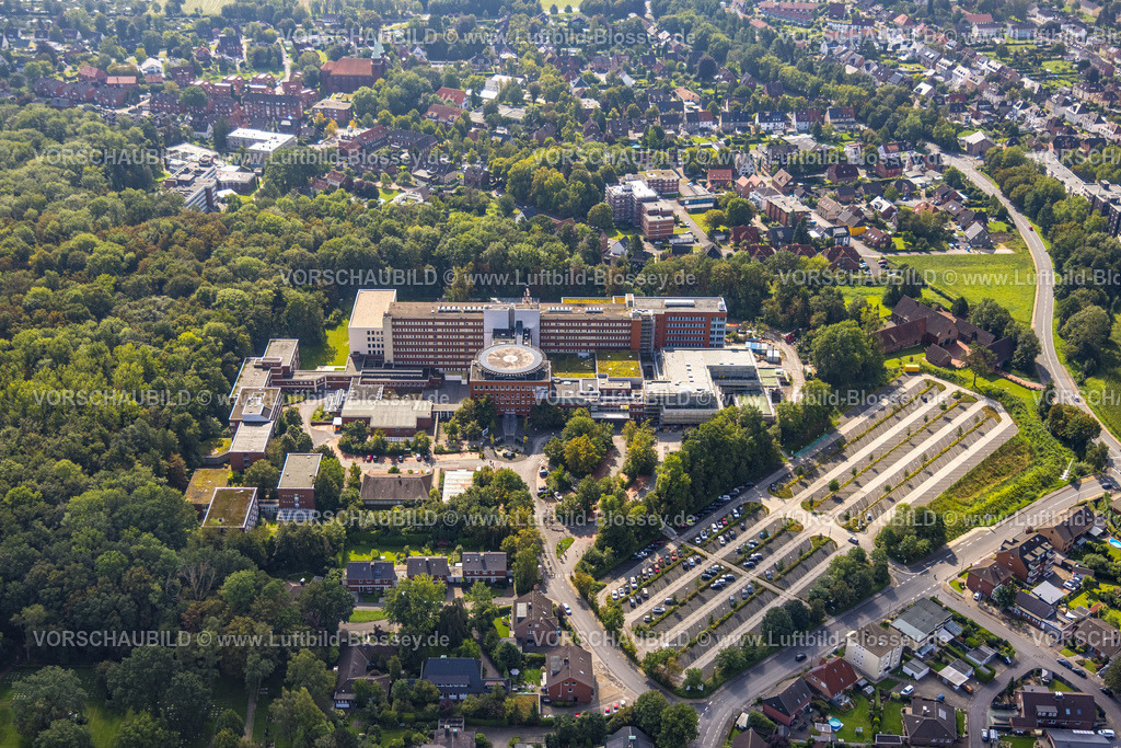 Hamm230900024 | Luftbild, St. Barbara-Klinik Hamm-Heessen und Erweiterungsbau, Stadtbezirk Heessen, Hamm, Ruhrgebiet, Nordrhein-Westfalen, Deutschland