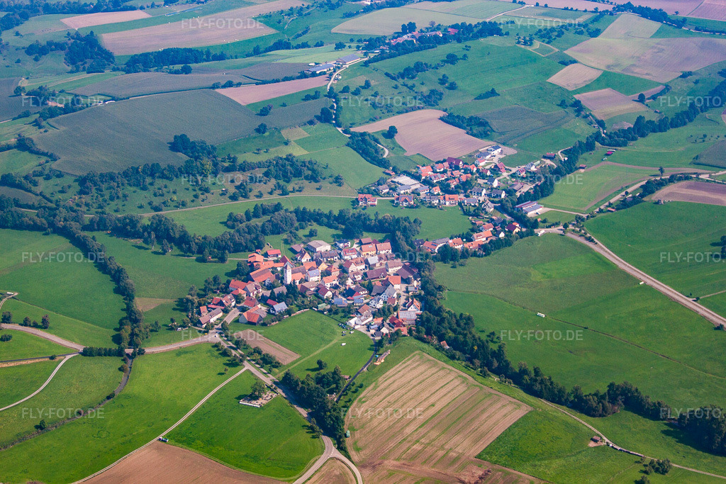 Luftbild: Ortsteil Kottspiel von Westen in Bühlertann im Bundesland Baden-Württemberg in Deutschland. Foto: IMG_71911.jpg vom 06.09.2014 durch Werner Riehm/FLY-FOTO.de