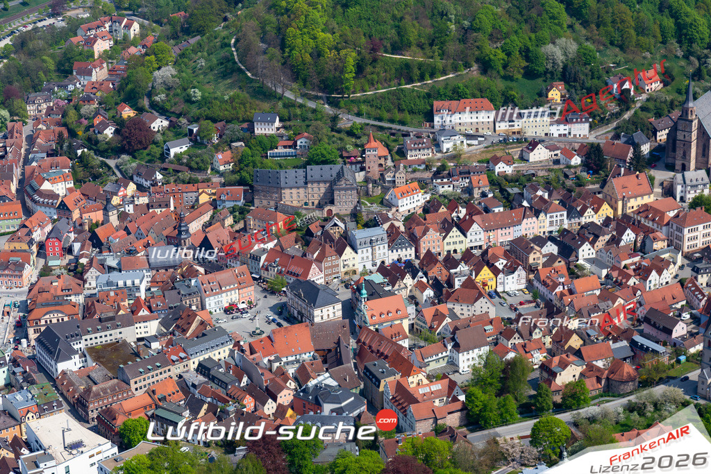 Das Luftbild der Stadt Kulmbach wurde 2018 vom Flugzeug heraus erstellt (keine Drohne) Aufnahmehöhe ca.400 Meter- hohe Auflösung für beste Druck-Qualität