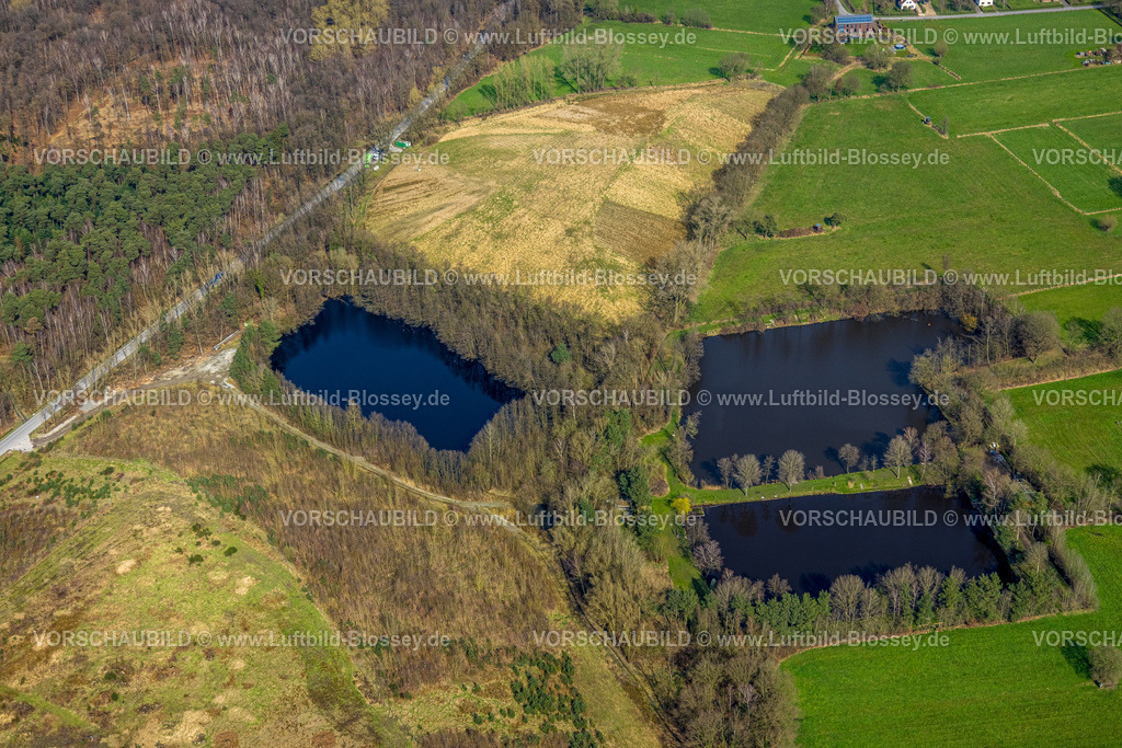 Huenxe240310070 | Luftbild, Drei Teiche an der Sonderabfalldeponie Hünxe-Schermbeck der AGR mbH, Gartrop, Hünxe, Nordrhein-Westfalen, Deutschland