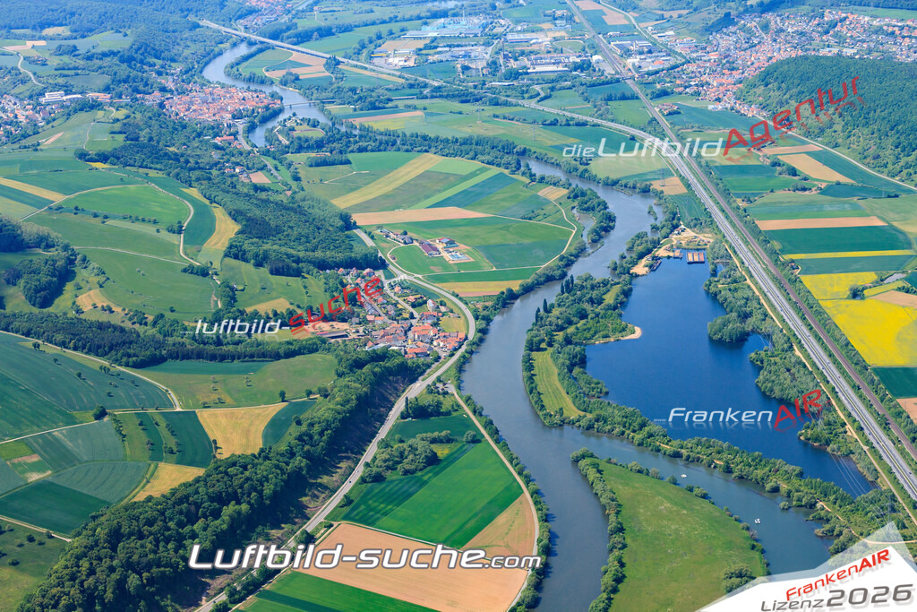 Luftbild von Eschenbach Eltmann - Luftaufnahme wurde 2015 von https://frankenair.de mittels Flugzeug (keine Drohne) erstellt - die Geschenkidee