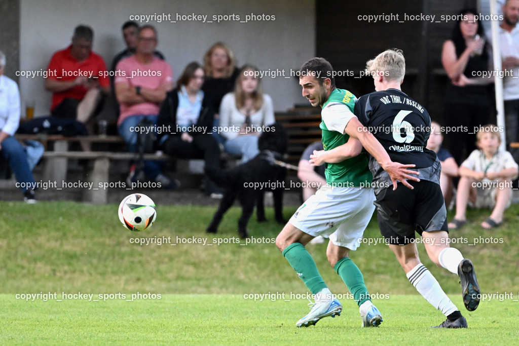 WSG Radenthein vs. URC Thal Assling | #7 Miljan Urosevic WSG Radenthein, #6 Stefan Webhofer URC Thal Assling, WSG Radenthein vs. URC Thal Assling, WSG Radenthein vs. URC Thal Assling am 30.05.2025 in Radenthein (Sportplatz Radenthein), Austria, (Photo by Bernd Stefan)