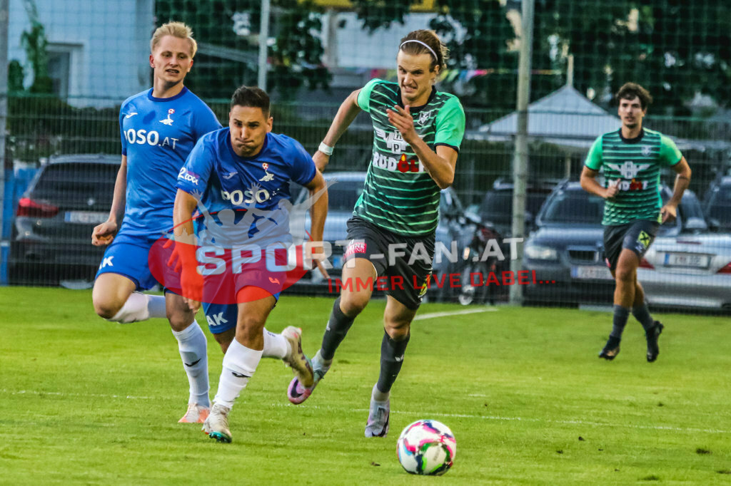 SAK Klagenfurt - VST Völkermarkt 4-5, Kärntner Liga 3. Runde | Mario Kuester (VST Völkermark #11) Toni Dullnig (SAK Klagenfurt #6) SAK Klagenfurt - VST Völkermarkt 4-5 am 11.08.2023 in Klagenfurt
(SAK Sportpark), Austria, (Photo by Ernst Krawagner sport-fan.at) - Realisiert mit Pictrs.com
