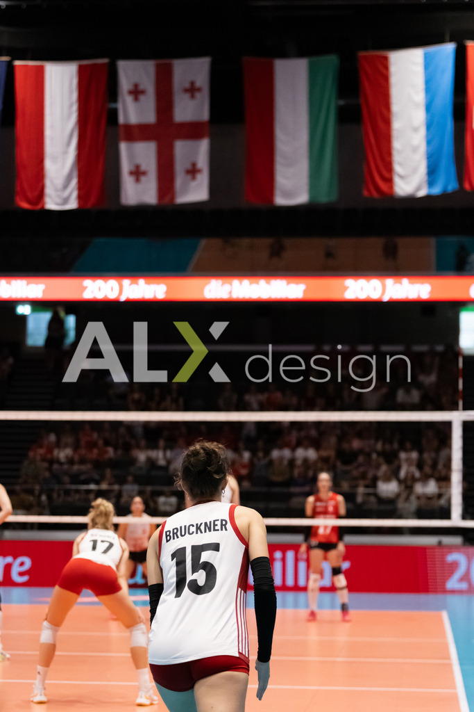 Austria v Switzerland - CEV European League Women | KRIENS, SWITZERLAND - JUNE 14: MARIE KRISTIN BRUCKNER of Austria during the CEV European League match between Austria and Switzerland at Pilatus Arena on June 14, 2026 in Kriens, Switzerland. - Realisiert mit Pictrs.com