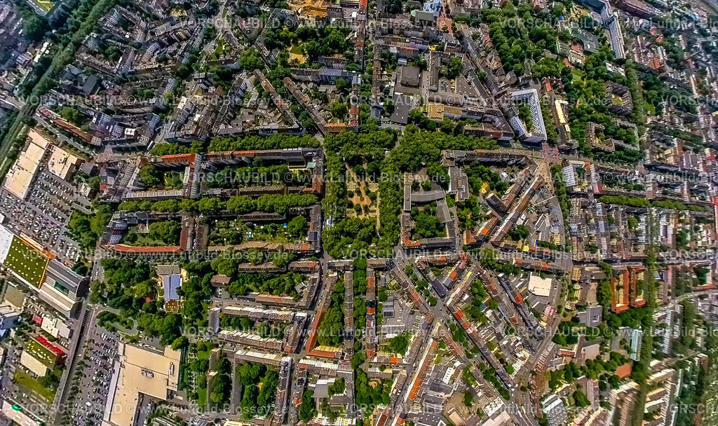 Dortmund240590433Nordmarkt_Mallinkrodtstrasse | Luftbild, Wohngebiet Nordmarkt Platz grüne Lunge mit Bäumen und Gartenanlagen, Baumallee Lortzingstraße, Schleswiger Straße und Mallinckrodtstraße, Fisheye Aufnahme, Fischaugen Aufnahme, 360 Grad Aufnahme, tiny world, little planet, fisheye Bild, Dorstfelder Brücke, Dortmund, Ruhrgebiet, Nordrhein-Westfalen, Deutschland