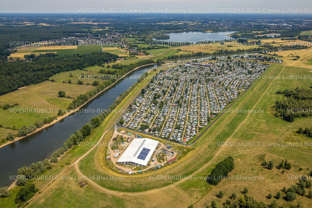Wesel220703446 | Luftbild, Campingplatz Grav Insel am Fluss Rhein, Flürener Feld, Wesel, Niederrhein, Nordrhein-Westfalen, Deutschland
