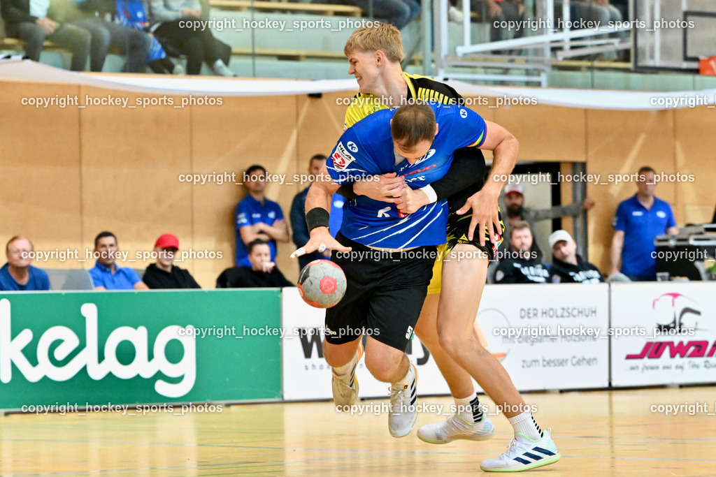 SC Ferlach vs. Bregenz Handball | #57 LEBAN Patrik SC Ferlach, #10 BERGMAYER Max Bregenz Handball, SC Ferlach vs. Bregenz Handball, SC Ferlach vs. Bregenz Handball am 28.09.2024 in Ferlach (Ballspielhalle Ferlach), Austria, (Photo by Bernd Stefan)