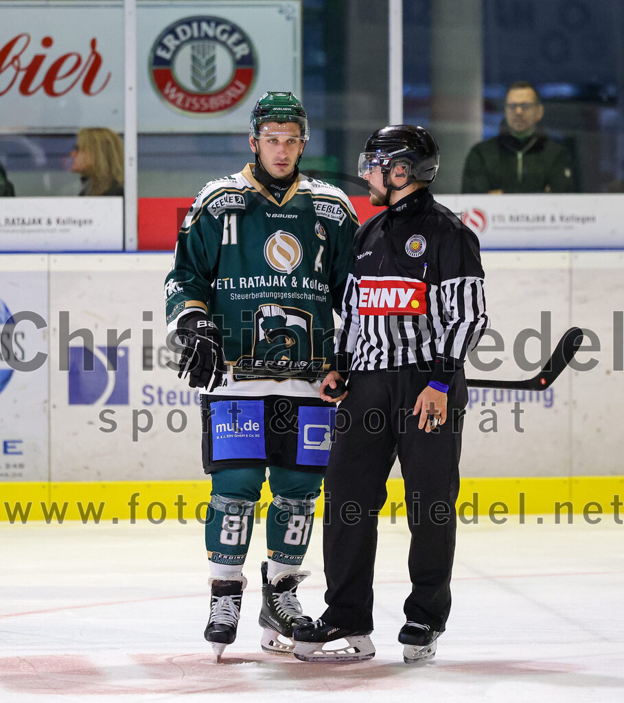 2025-09-14_119_TSV_Erding_gegen_EC_Peiting | Erding, Deutschland, 14.09.2025:Eishockey, Oberliga Süd 2025 / 2026, Testspiel, TSV Erding gegen EC Peiting, Endergebnis: 2:3Foto: Christian Riedel / fotografie-riedel.net