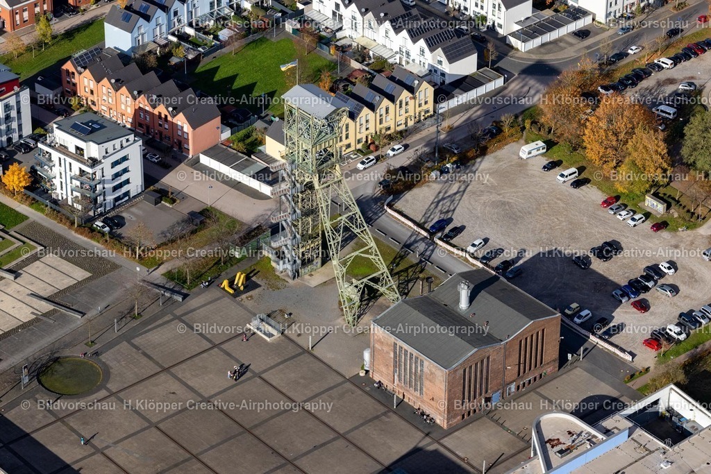 Luftbilder Alsdorf-7413 | Luftbildfotografie Förderanlagen und Bergbau- Schacht- Anlagen am Förderturm der Grube und Zeche " Förderturm Grube Anna " am Annaplatz in Alsdorf im Bundesland Nordrhein-Westfalen, Deutschland - Realisiert mit Pictrs.com