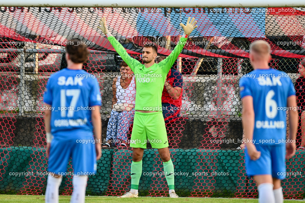 SV St.Jakob vs. SAK | #1 Kristijan Kondic SAK, SV St.Jakob vs. SAK, SV St.Jakob vs. SAK am 23.08.2024 in St. Jakob im Rosenthal (Sportplatz St. Jakob), Austria, (Photo by Bernd Stefan)