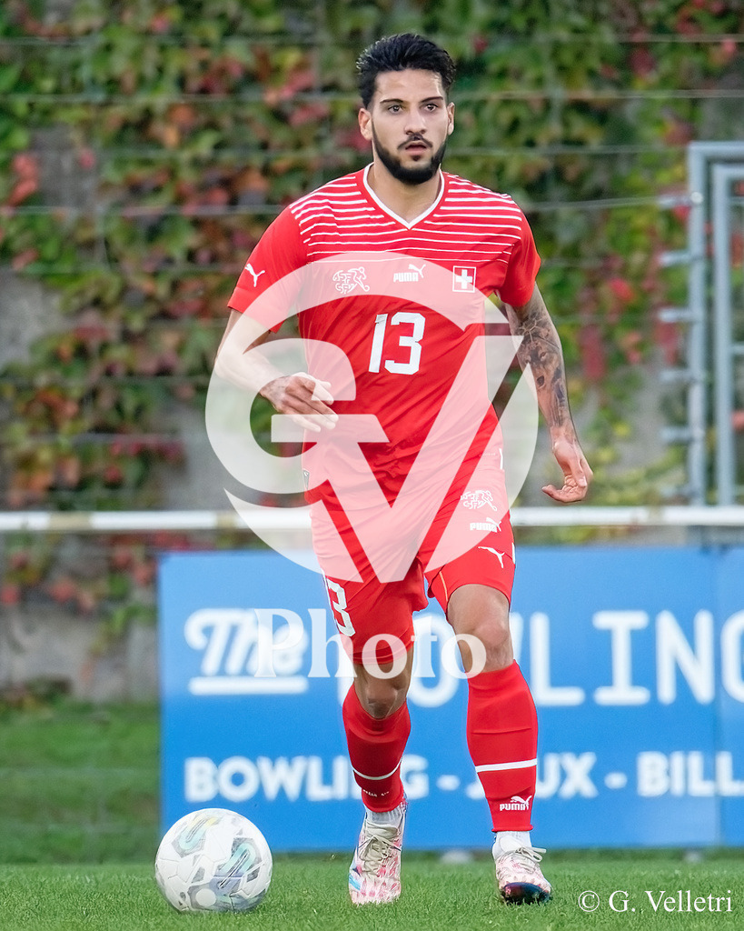 UEFA Region's Cup - Vaud v Munster | David Carvalhais (13 Vaud) goes forward (action) during the UEFA Region's Cup game between Vaud and Munster at Centre Sportif de Colovray in Nyon, Switzerland 