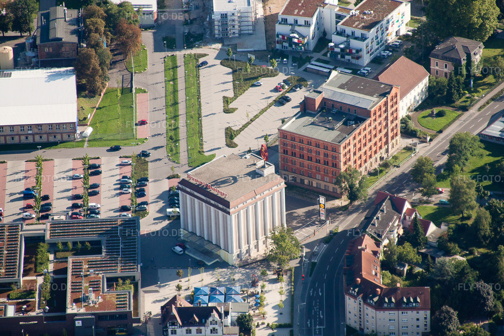 Luftbild: KA-Grünwinkel, Brauerei Moninger im Ortsteil Grünwinkel in Karlsruhe im Bundesland Baden-Württemberg in Deutschland. Foto: IMG_32245.jpg vom 21.08.2010 durch Werner Riehm/FLY-FOTO.de