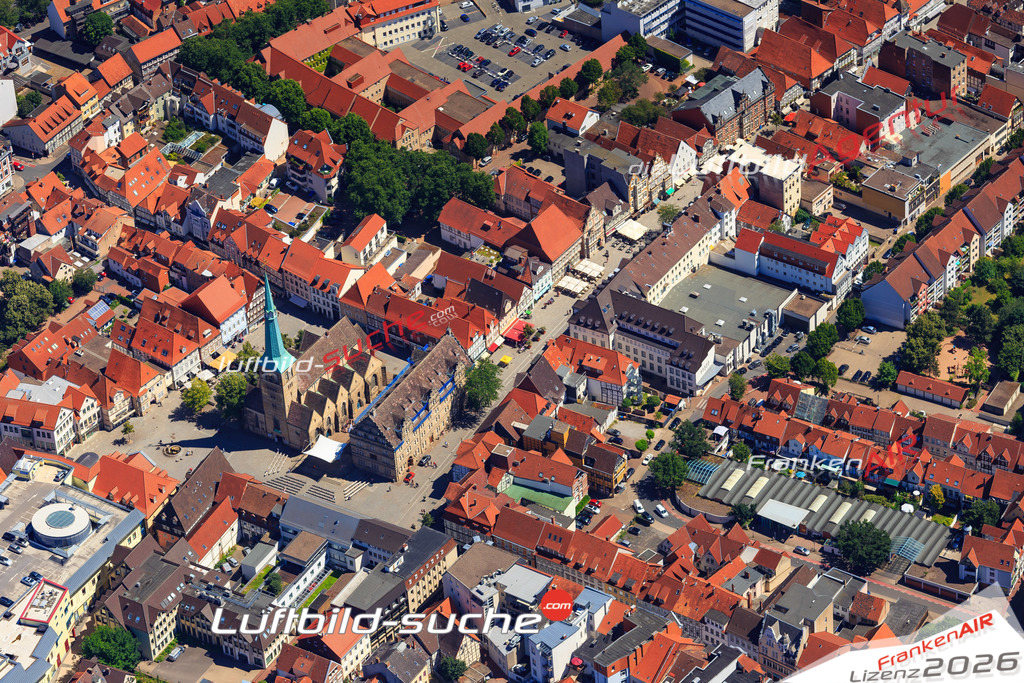 aktuelles Luftbild von Osterstrasse Hameln - Luftaufnahme wurde 2018 von https://frankenair.de mittels Flugzeug (keine Drohne) erstellt.