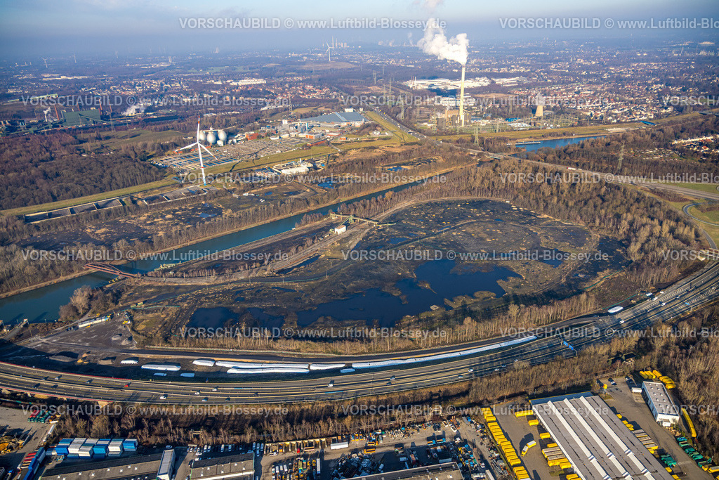 Essen260101072 | Luftbild, Sturmshof Kohlenlager an der Autobahn A42 und Rhein-Herne-Kanal, Vogelheim, Essen, Ruhrgebiet, Nordrhein-Westfalen, Deutschland