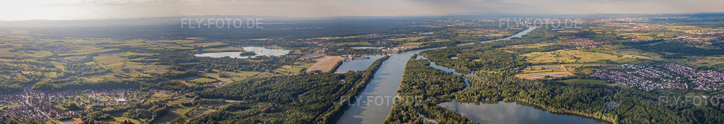 Luftbild: Mothern, Rheinpanorama nach N in Mothern im Bundesland Bas-Rhin in Frankreich.Foto: IMG_57978-Bearbeitet.jpg vom 16.06.2013 durch Werner Riehm/FLY-FOTO.deAuflösung des Originals: 17613 x 3022 px