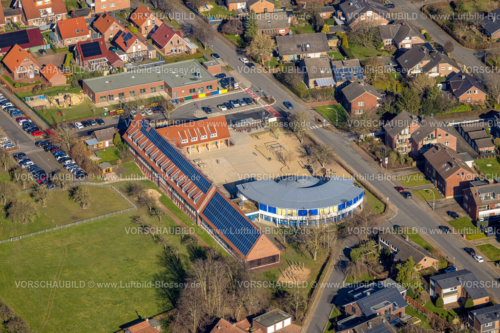 Nordkirchen230206210 | Luftbild, Mauritiusschule, Kita am Streichelzoo, Nordkirchen, Münsterland, Nordrhein-Westfalen, Deutschland
