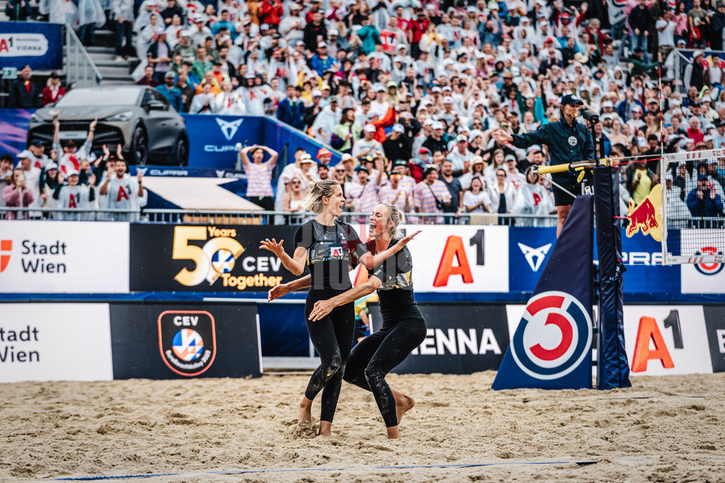 Beachvolleyball | Frauen | A1 CEV Beach Volleyball Europameisterschaften 2023 | Emi van Driel Brecht Piersma (NED) vs. Laura Ludwig Louisa Lippmann (GER) | 04.08.2023 | sportfotografie mit justus stegemann