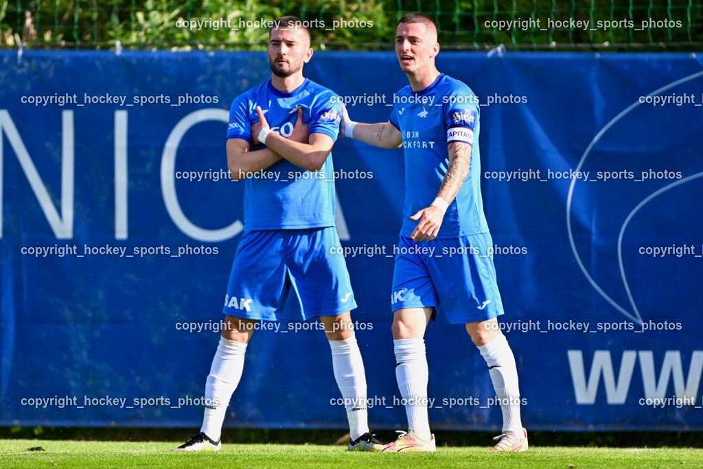 SAK vs. SK Treibach | Jubel SAK, #7 Hrvoie Jakovljevic SAK, #24 Zoran Vukovic SAK, SAK vs. SK Treibach, SAK vs. SK Treibach am 29.05.2024 in Klagenfurt (Sportpark Welzenegg), Austria, (Photo by Bernd Stefan)