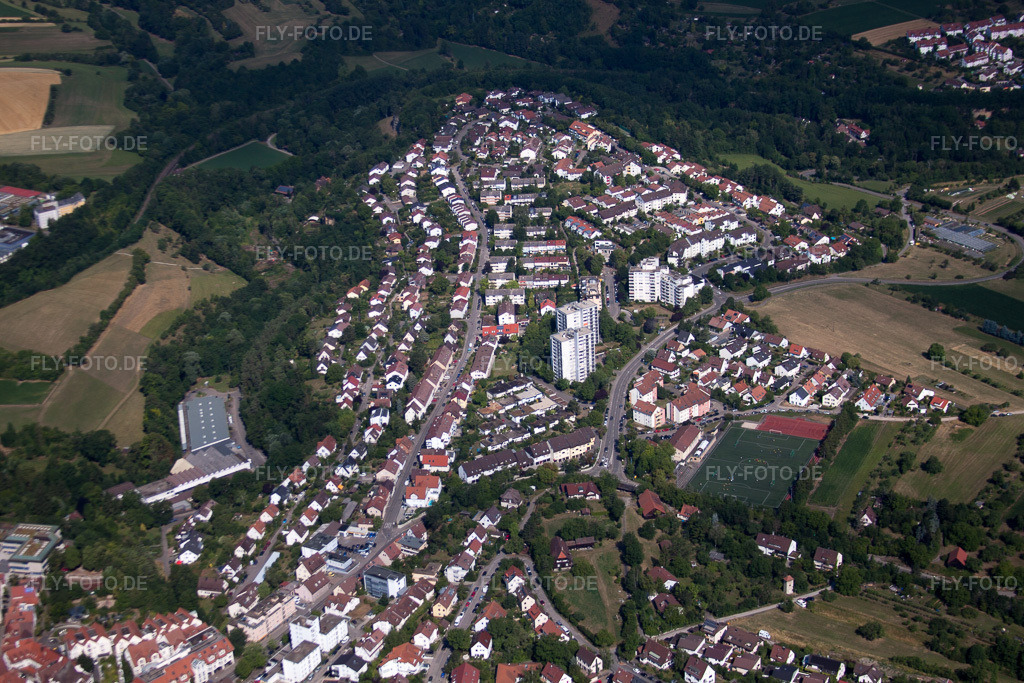 Luftbild: Heinrich-Längerer Straße in Leonberg im Bundesland Baden-Württemberg in Deutschland. Foto: IMG_70074.jpg vom 06.07.2014 durch Werner Riehm/FLY-FOTO.de