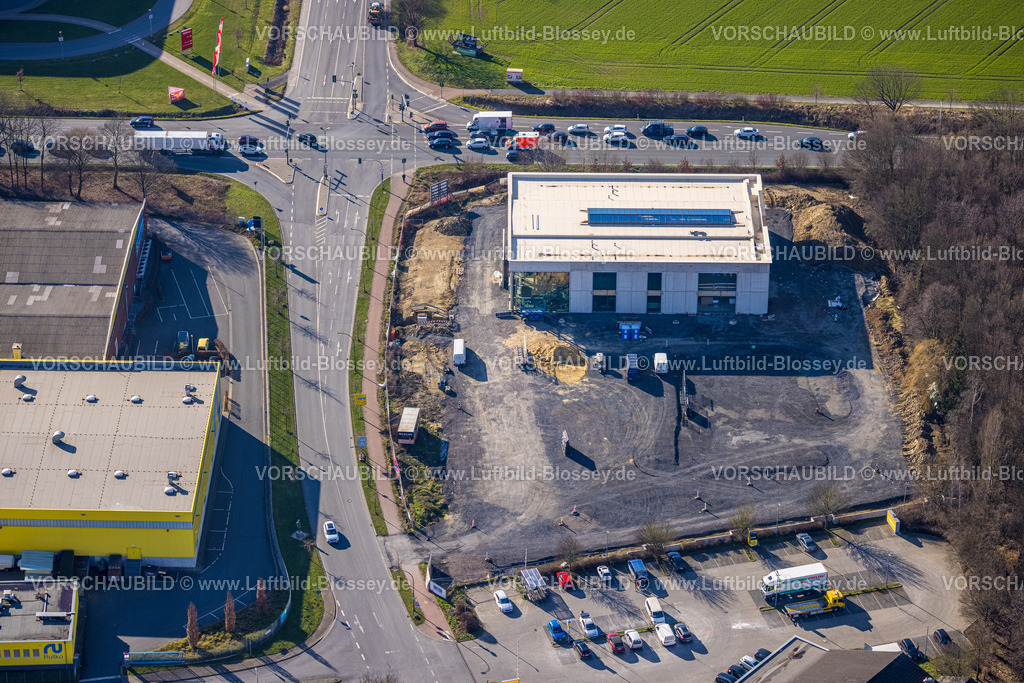 Hamm230216335 | Luftbild, Mensing Galerie Baugebiet mit Neubau an der Werler Straße Ecke Unnaer Straße, Stadtbezirk Rhynern, Hamm, Ruhrgebiet, Nordrhein-Westfalen, Deutschland