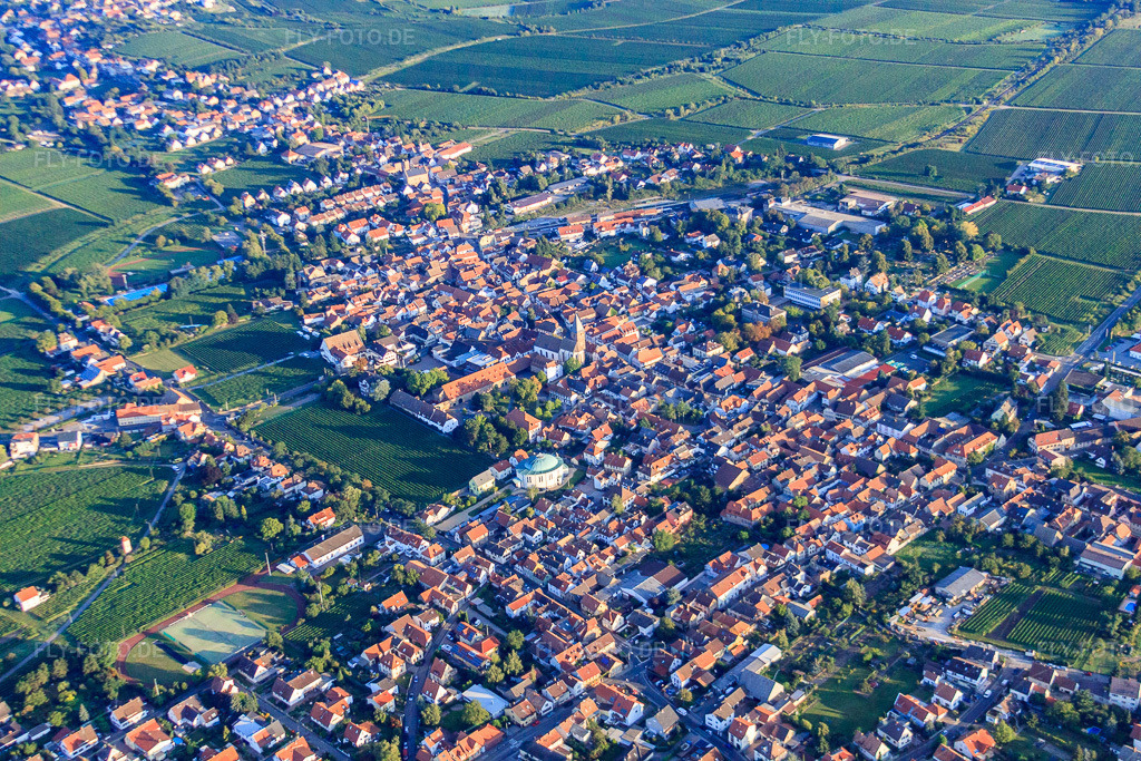 Luftbild: Ortsansicht von Südosten im Ortsteil Mußbach in Neustadt im Bundesland Rheinland-Pfalz in Deutschland. Foto: IMG_44377.jpg vom 20.08.2011 durch Werner Riehm/FLY-FOTO.deAuflösung des Originals: 4752 x 3168 px