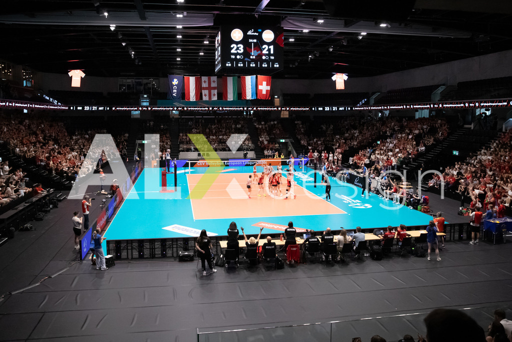 Austria v Switzerland - CEV European League Women | KRIENS, SWITZERLAND - JUNE 14: Pilatus Arena during the CEV European League match between Austria and Switzerland at Pilatus Arena on June 14, 2026 in Kriens, Switzerland. - Realisiert mit Pictrs.com