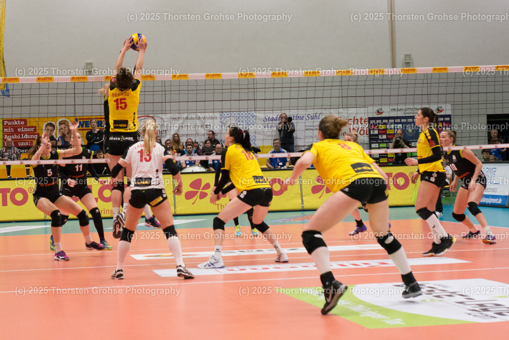 VBL VFB SUHL vs. LADIES IN BLACK AACHEN | VFB Suhl am Ball; VBL VFB SUHL vs. LADIES IN BLACK AACHEN, Volleyball-Bundesliga Frauen am 03.02.2018 in der Multihalle in Meiningen, (Deutschland) - Realisiert mit Pictrs.com