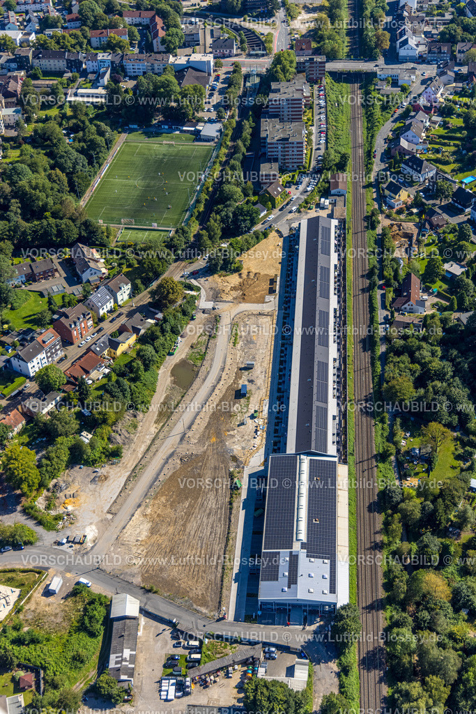 Dortmund240803905 | Luftbild, Alte Gleisfabrik Wohnanlage mit Solardach, Baustelle, Barop, Dortmund, Ruhrgebiet, Nordrhein-Westfalen, Deutschland