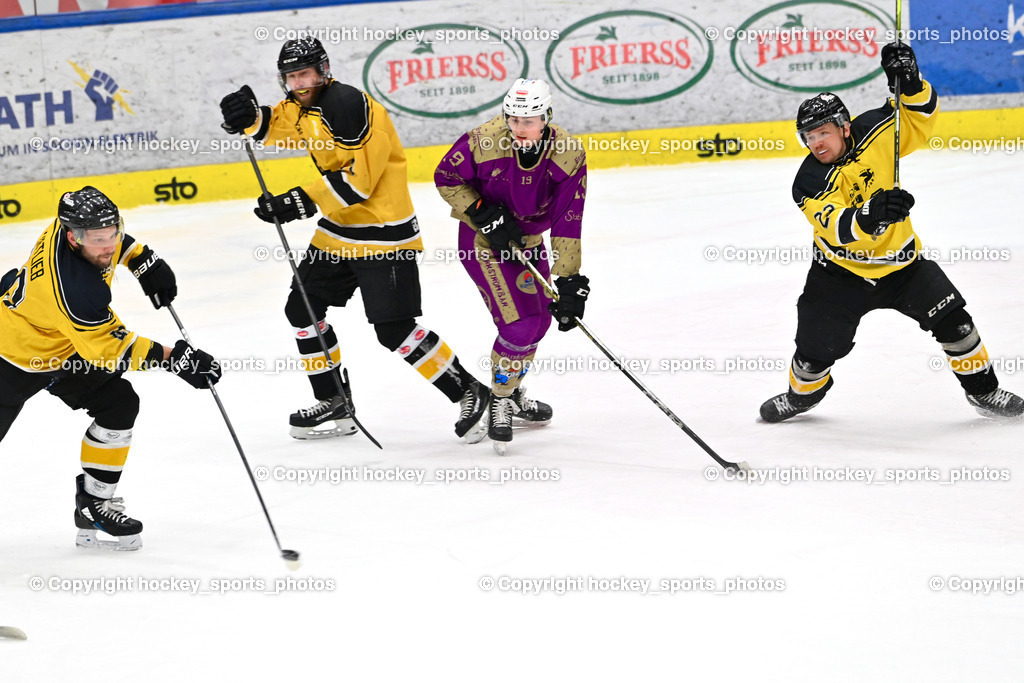 EC Kellerberg vs. EC Arnoldstein | #40 Hartlieb Manuel EC Arnoldstein, #71 Bachlechner Markus EC Arnoldstein, #19 Nussbaumer Patrick-Erwin EC Kellerberg, #23 Galli Stefan EC Arnoldstein, EC Kellerberg vs. EC Arnoldstein, EC Kellerberg vs. EC Arnoldstein am 03.02.2025 in Villach (Stadthalle Villach), Austria, (Photo by Bernd Stefan)