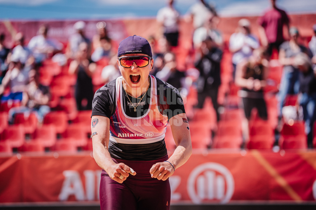 Beachvolleyball | Frauen | Allianz German Beach Tour 2025 | Tourstop Düsseldorf | 09.05.2025 | Melanie Gernert jubelt