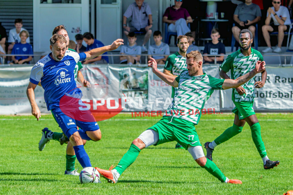 ASV Klagenfurt - Donau Klagenfurt | Patrick Schweizer (ASV Klagenfurt #7) Ozbej Kuhar (SV Donau Klagenfurt #77) Boyo Jarjue (SV Donau Klagenfurt #14); ASV Klagenfurt - Donau Klagenfurt am 31.07.2022 in Klagenfurt
(ASV Platz Annabichl), AUSTRIA, (Photo by Ernst Krawagner sport-fan.at) - Realisiert mit Pictrs.com