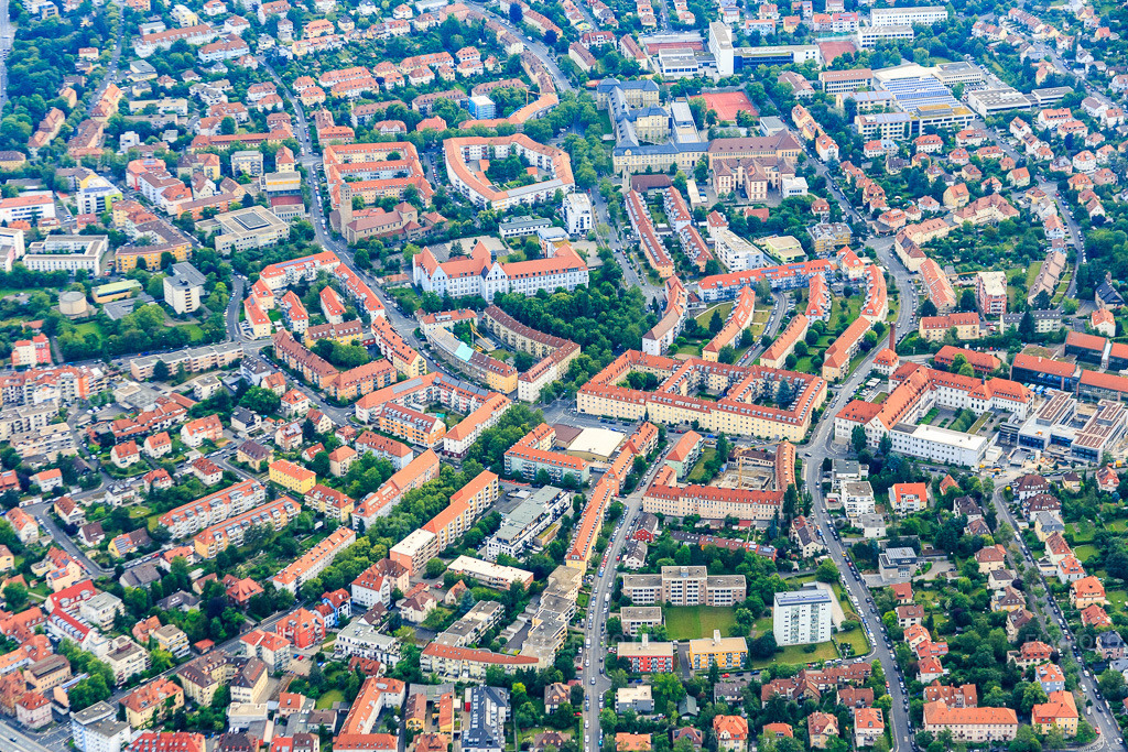 Luftbild: Wittelsbacherstraße im Ortsteil Frauenland in Würzburg im Bundesland Bayern in Deutschland. Foto: IMG_089801.jpg vom 11.06.2016 durch Werner Riehm/FLY-FOTO.de