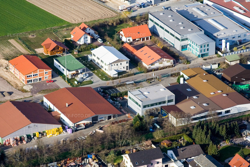 Luftbild: Gewerbegebiet Im Gereut in Hatzenbühl im Bundesland Rheinland-Pfalz in Deutschland. Foto: IMG_9928.jpg vom 29.03.2008 durch Werner Riehm/FLY-FOTO.de
