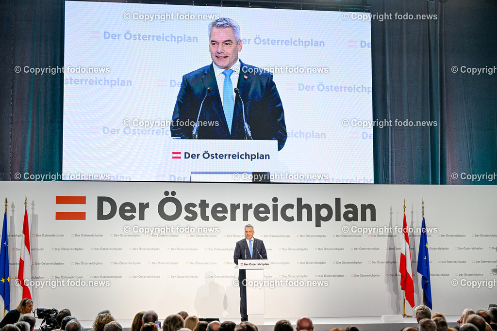 Der Oesterreichplan_ OeVP_ Wels_ 26.01.2024-51 | 26.01.2024, Wels, AUT, ÖVP, Der Österreichplan, im Bild BK Karl Nehammer (VP, Bundeskanzler)