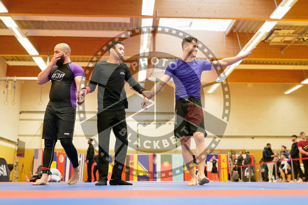20240203PBB09939 | Fighters compete during the Brazilian Jiu-Jitsu Championship of the AJP Tour in Maintal by Frankfurt am Main, Germany, on February 2, 2024.